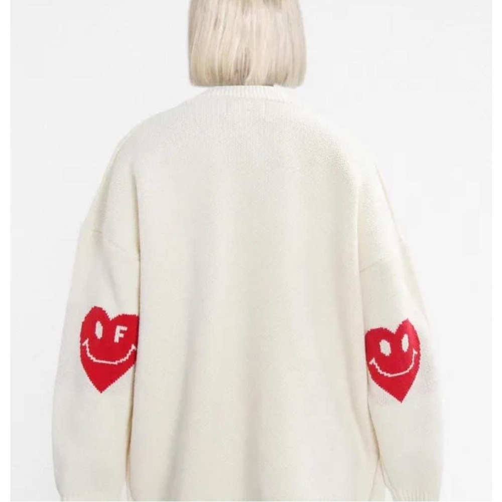 Graver of Anaheim Unisex Elbow Heart Smile Cardigan Sweater - Picture 2 of 6
